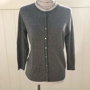 Cable & Guage Button Up Gray Women Cardigan Size L